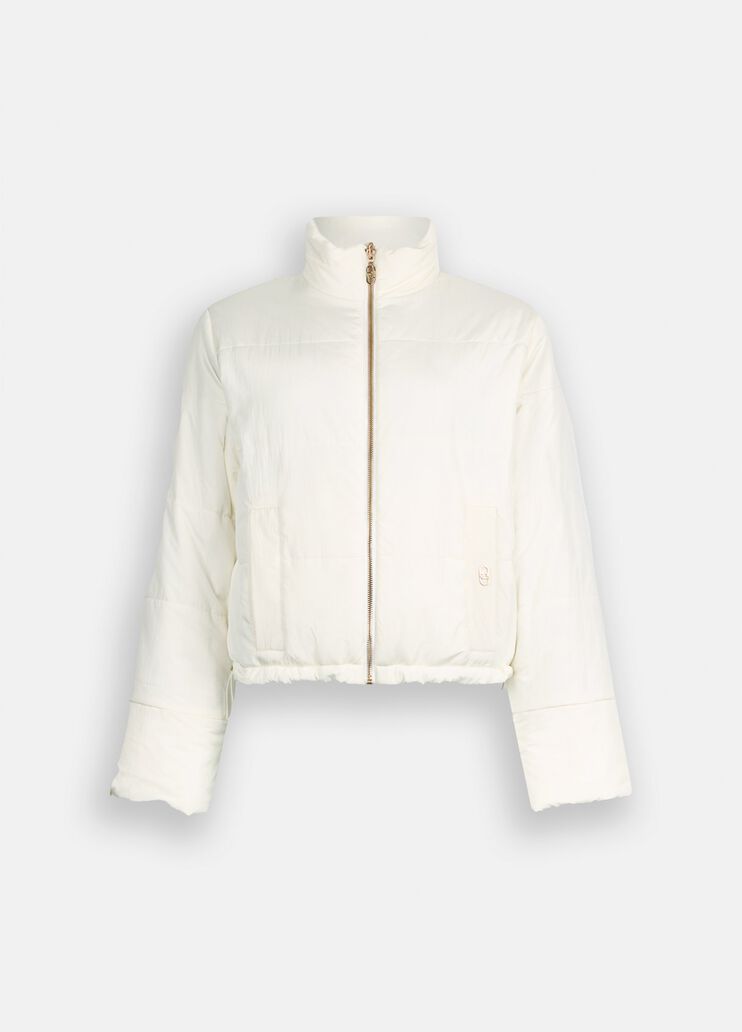 Jacke aus gestepptem Nylon und Mesh Grau mit Nadelstreifen Liu Jo - large image number 6