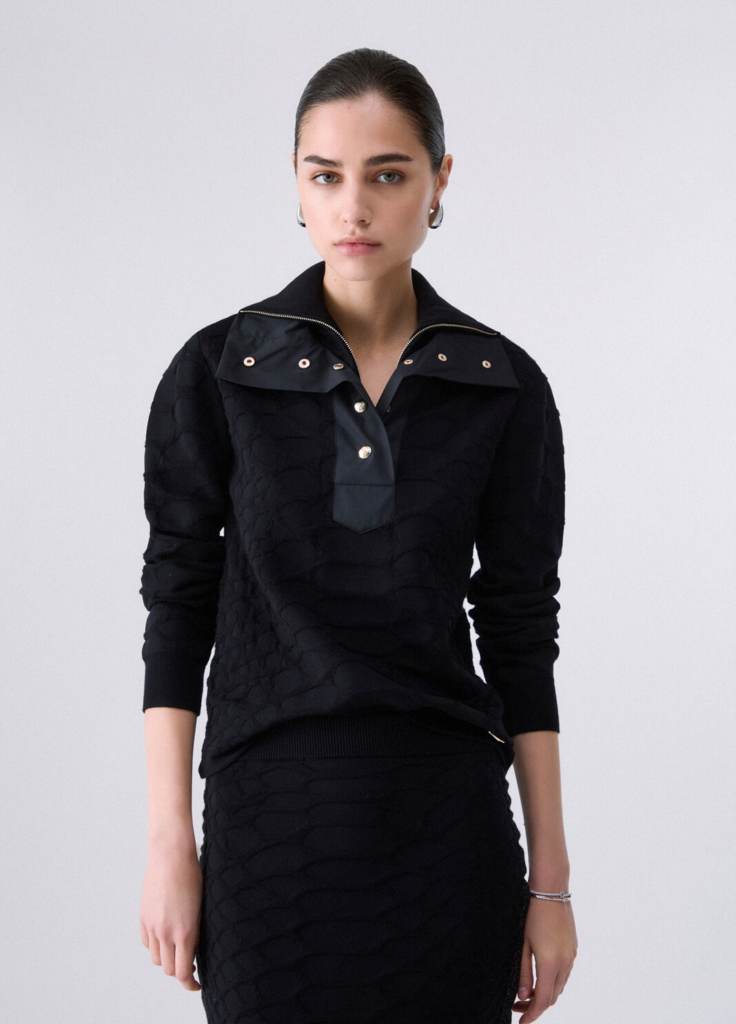 Pull Jacquard Crocodile noir Liu Jo - large image number 0