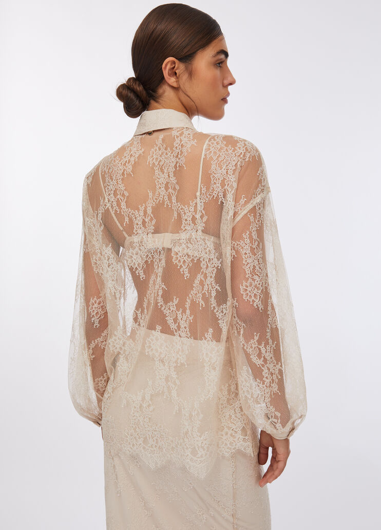 Hemdbluse aus Spitze Beige Liu Jo - large image number 1 Hemdbluse aus Spitze Beige Liu Jo - large image number 1