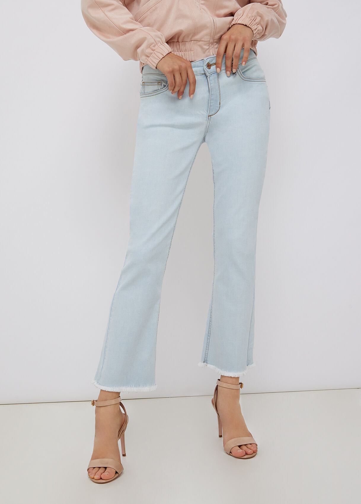 Flared jeans with glitter