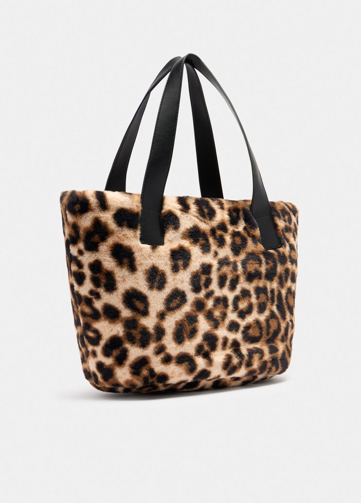Sac hobo grand format en imitation fourrure tachet&eacute; Liu Jo - medium