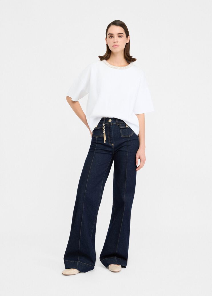 Flared cotton jeans dark blue denim Liu Jo - medium Flared cotton jeans dark blue denim Liu Jo - medium