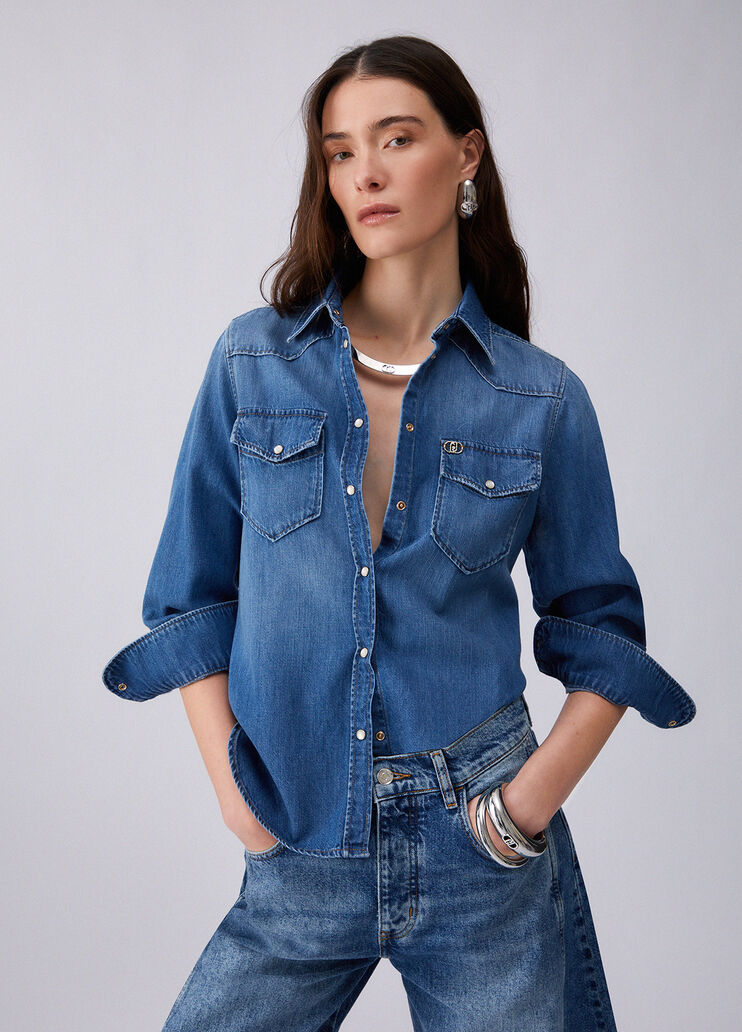 Denim shirt dark blue denim Liu Jo - medium