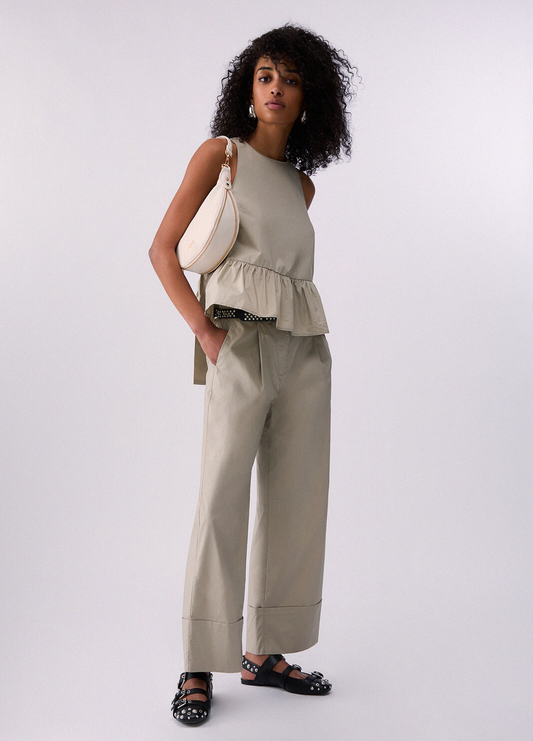 Poplin top with bow grey Liu Jo - large image number 5