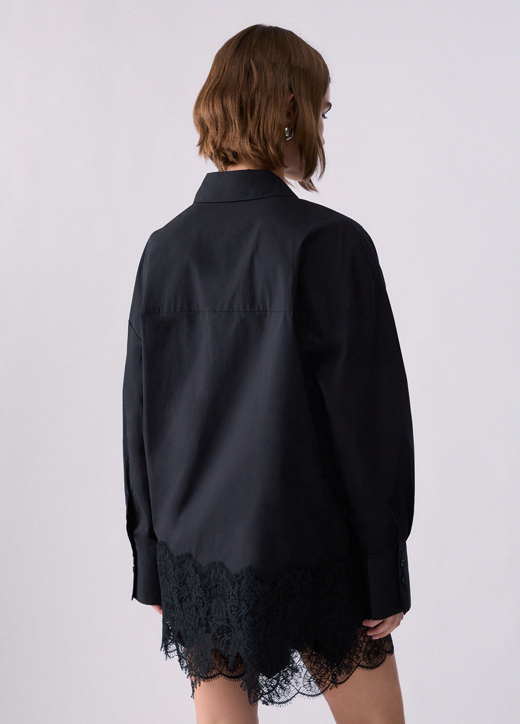 Poplin Shirt with Lace black Liu Jo - large image number 1