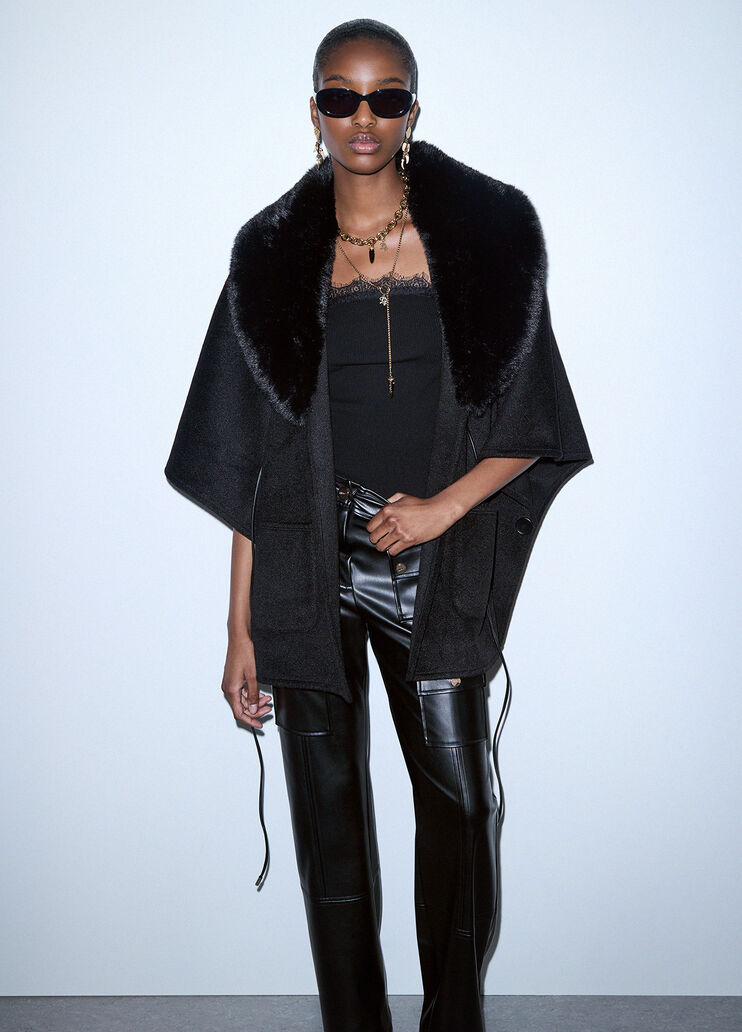 Synthetic Shearling Poncho black Liu Jo - medium
