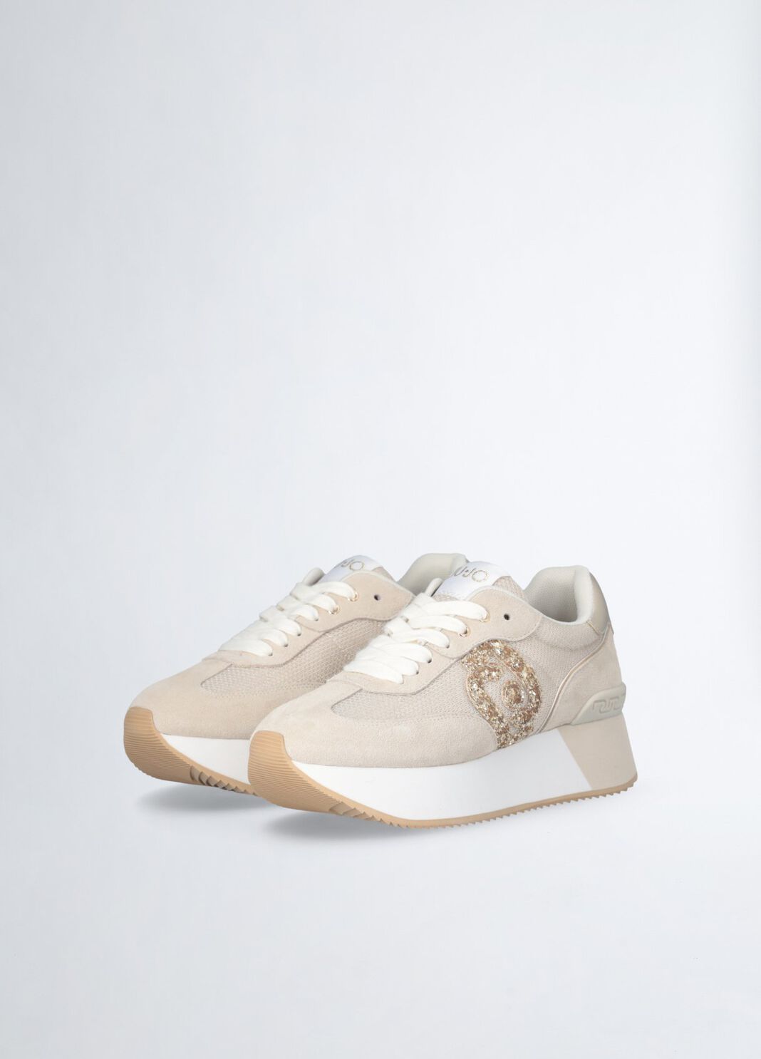 Zapatillas con logotipo purpurina beige Liu Jo - large image number 9