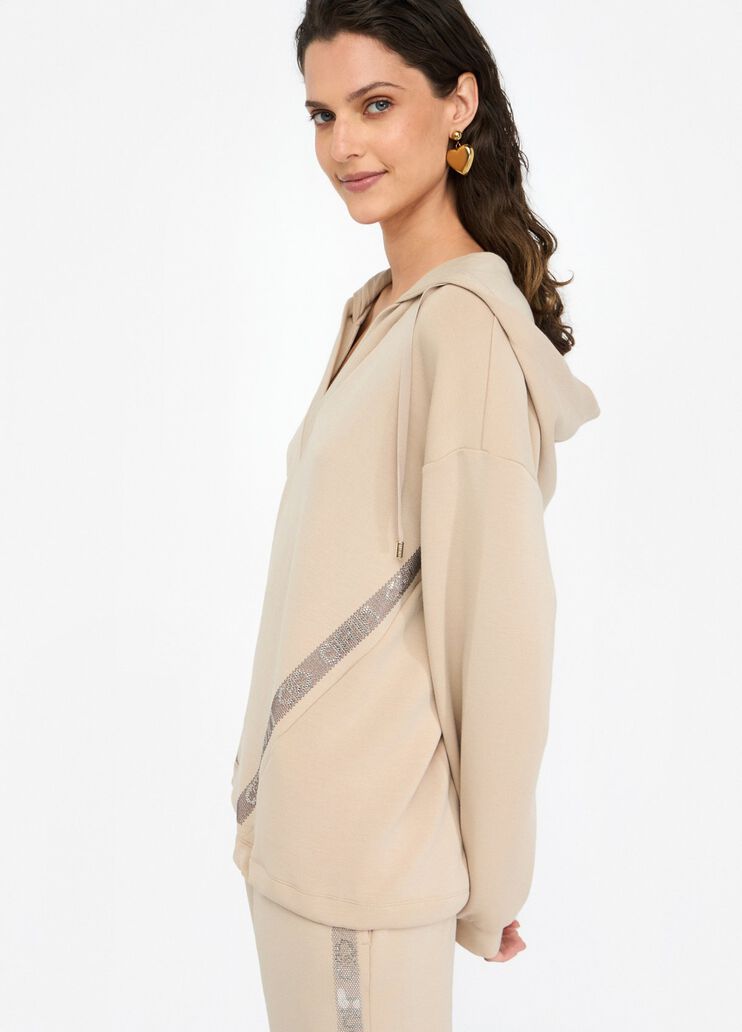 Scuba hoodie beige Liu Jo - large image number 3 Scuba hoodie beige Liu Jo - large image number 3