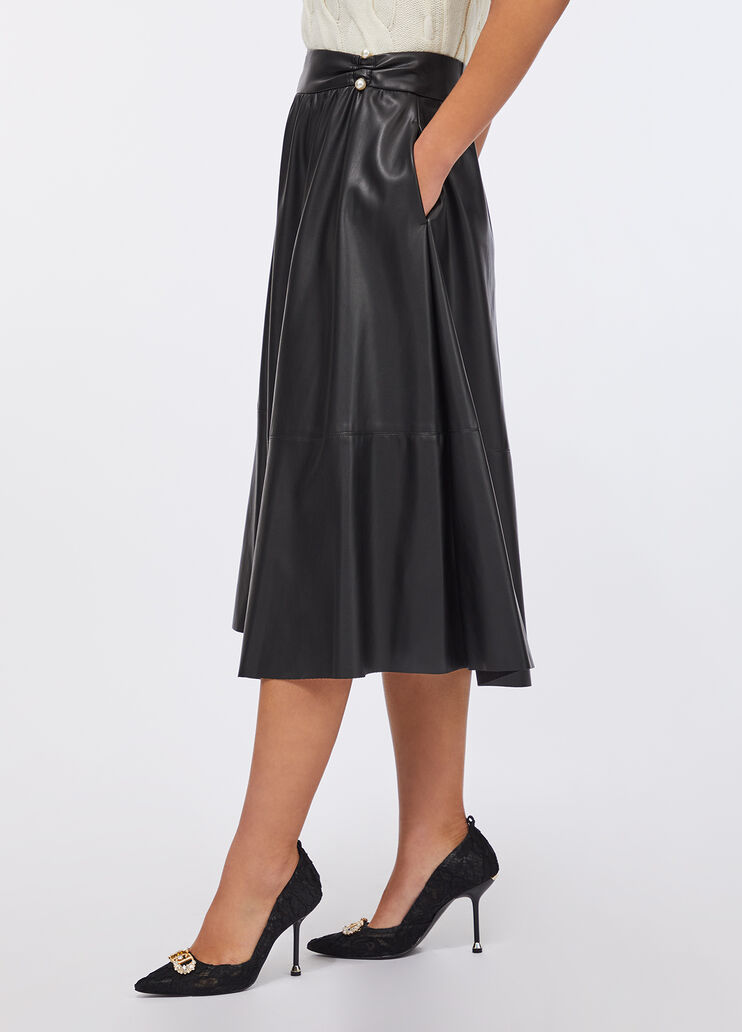 Rock aus beschichtetem Gewebe Schwarz Liu Jo - large image number 3