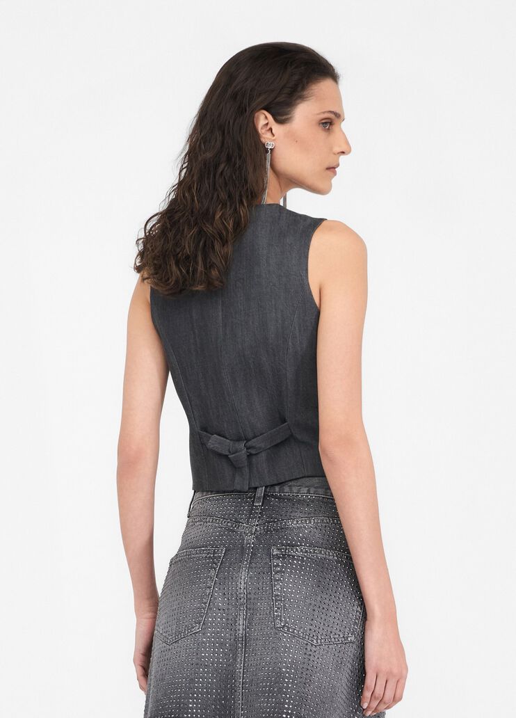 Denim gilet grey denim Liu Jo - large image number 1 Denim gilet grey denim Liu Jo - large image number 1