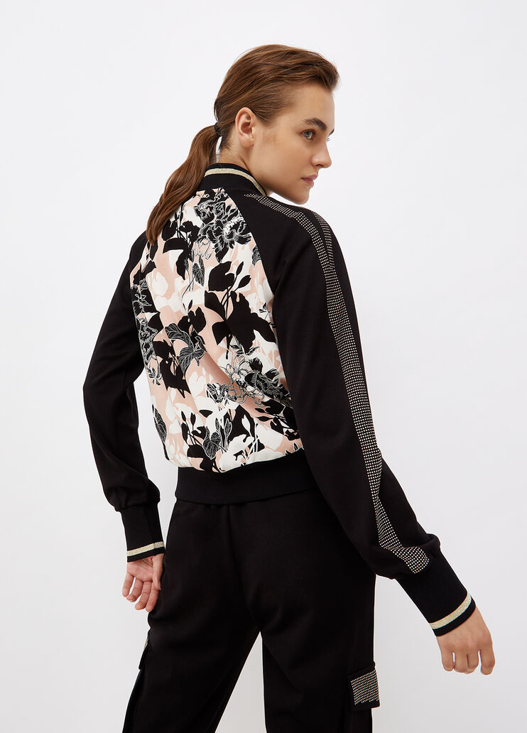 Felpa con zip noce con fiori Liu Jo - large image number 1