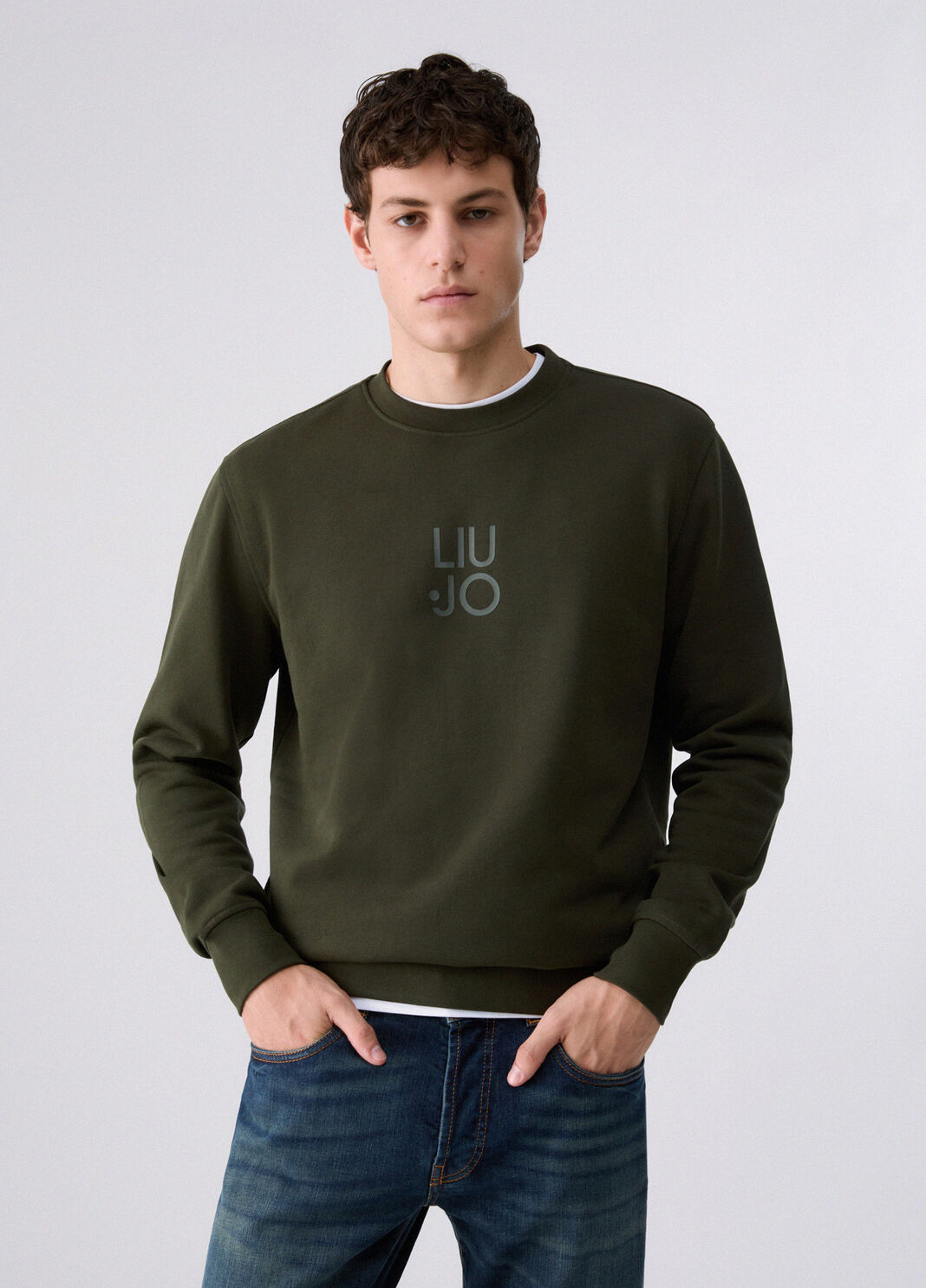 Sweatshirt with Logo moss green Liu Jo - large image number 0