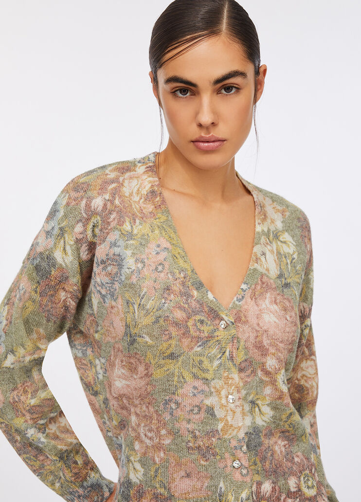 Alpaca and wool blend cardigan sanderson print Liu Jo - large image number 2