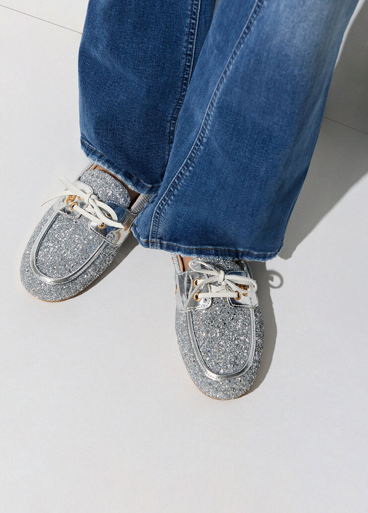 Mokassins mit Allover-Glitter silber Liu Jo - medium