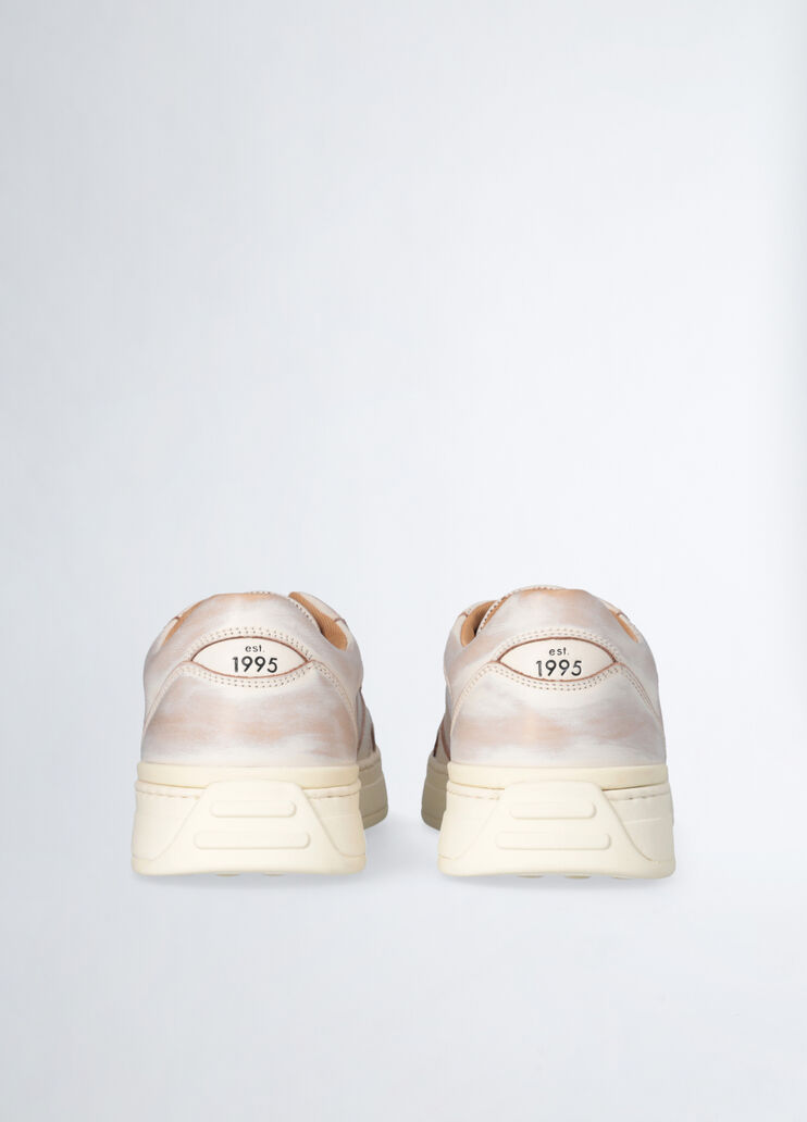 Men's faded leather sneakers beige Liu Jo - large image number 6 Men's faded leather sneakers beige Liu Jo - large image number 6