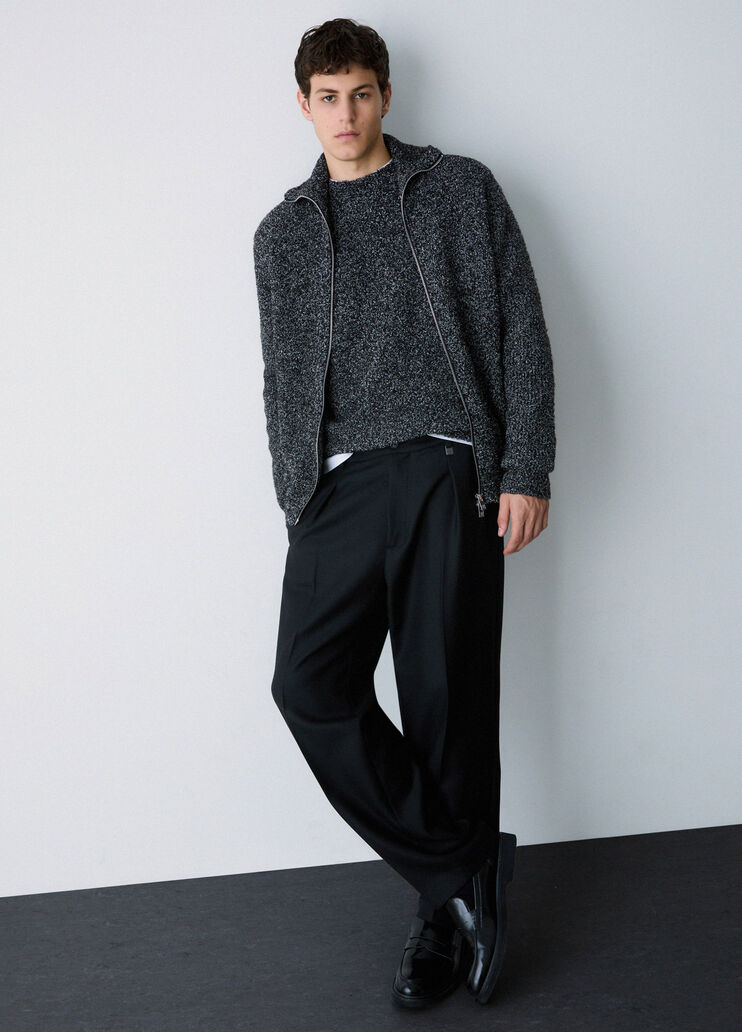 Pull en boucl&eacute; &agrave; fermeture &eacute;clair noir Liu Jo - medium