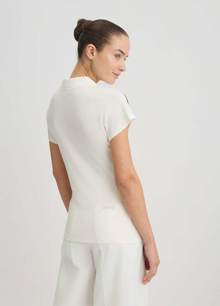 Piquet t-shirt white Liu Jo - large image number 1 Piquet t-shirt white Liu Jo - large image number 1