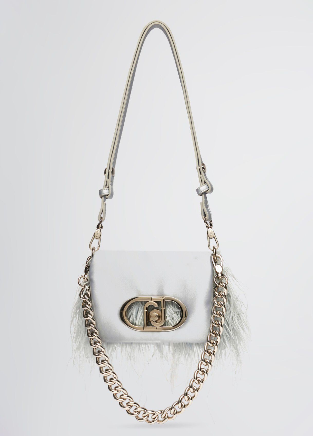 Small LaPuffy bag with feathered detailing colour sky blue | Liu Jo