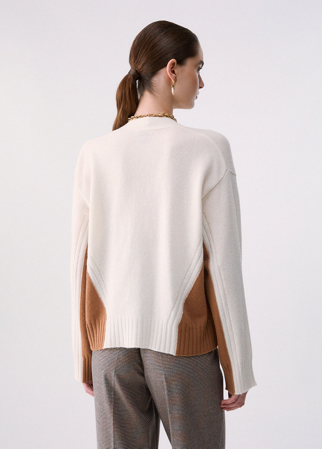 Colorblock-Wollcardigan Wei&szlig; Liu Jo - large image number 1