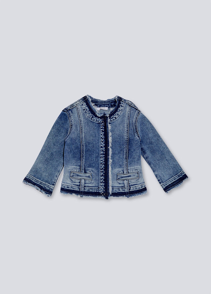 Chaqueta vaquera con strass denim azul Liu Jo - large image number 0 Chaqueta vaquera con strass denim azul Liu Jo - large image number 0