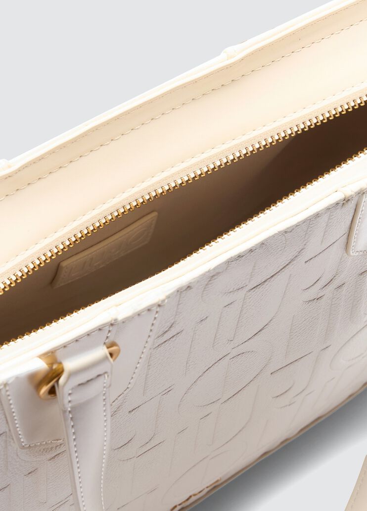 Shopping bag with logo and chain cream Liu Jo - large image number 6 Shopping bag with logo and chain cream Liu Jo - large image number 6