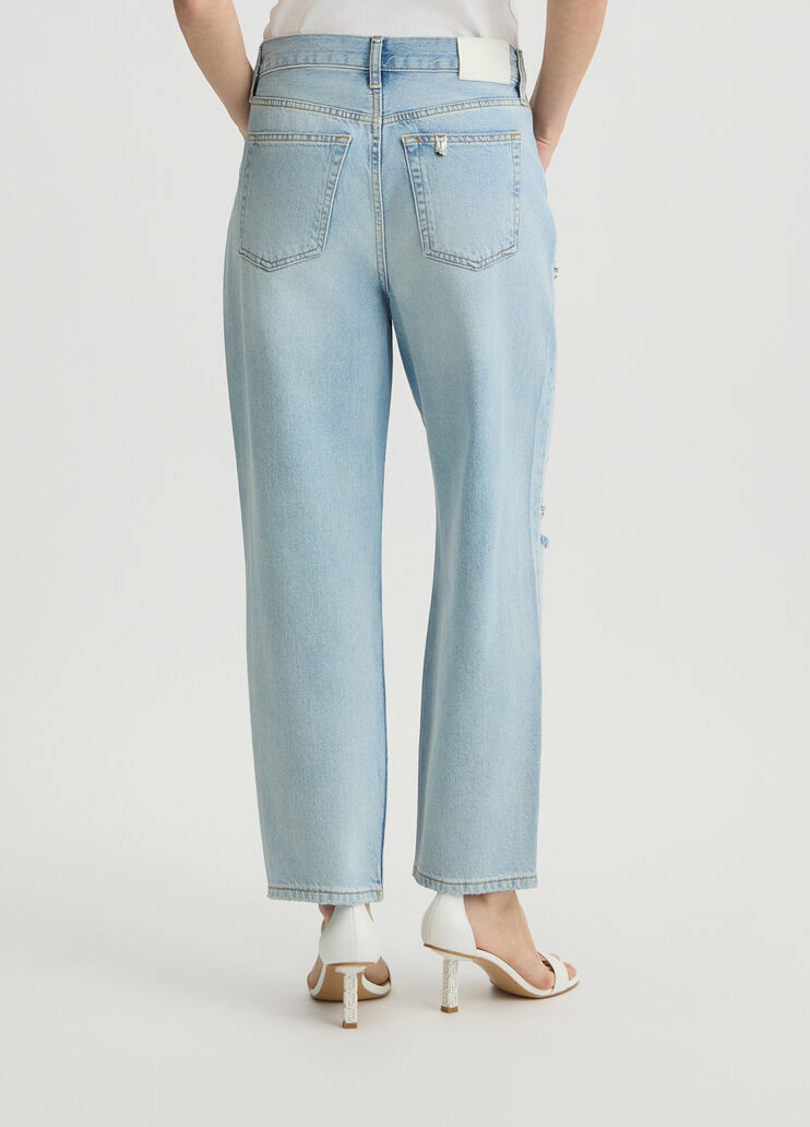 Straight-leg jeans with rhinestones light denim Liu Jo - large image number 1 Straight-leg jeans with rhinestones light denim Liu Jo - large image number 1