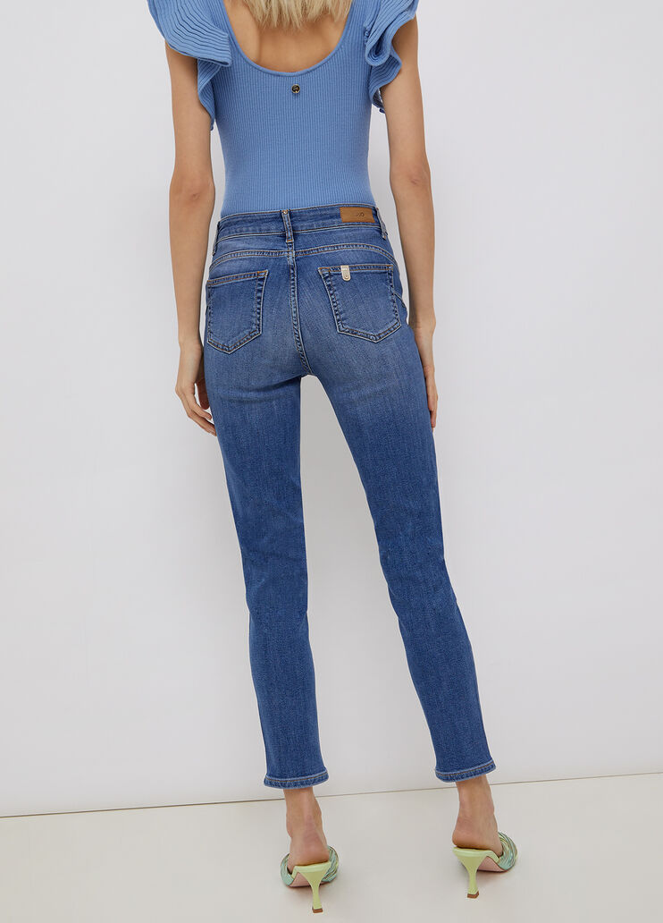  Skinny jeans with turn-up hems at the bottom dark denim Liu Jo - large image number 1