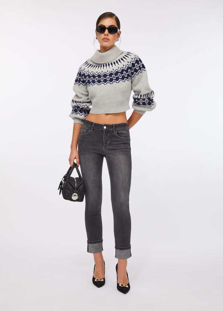 Skinny jeans with turn-ups grey denim Liu Jo - large image number 5