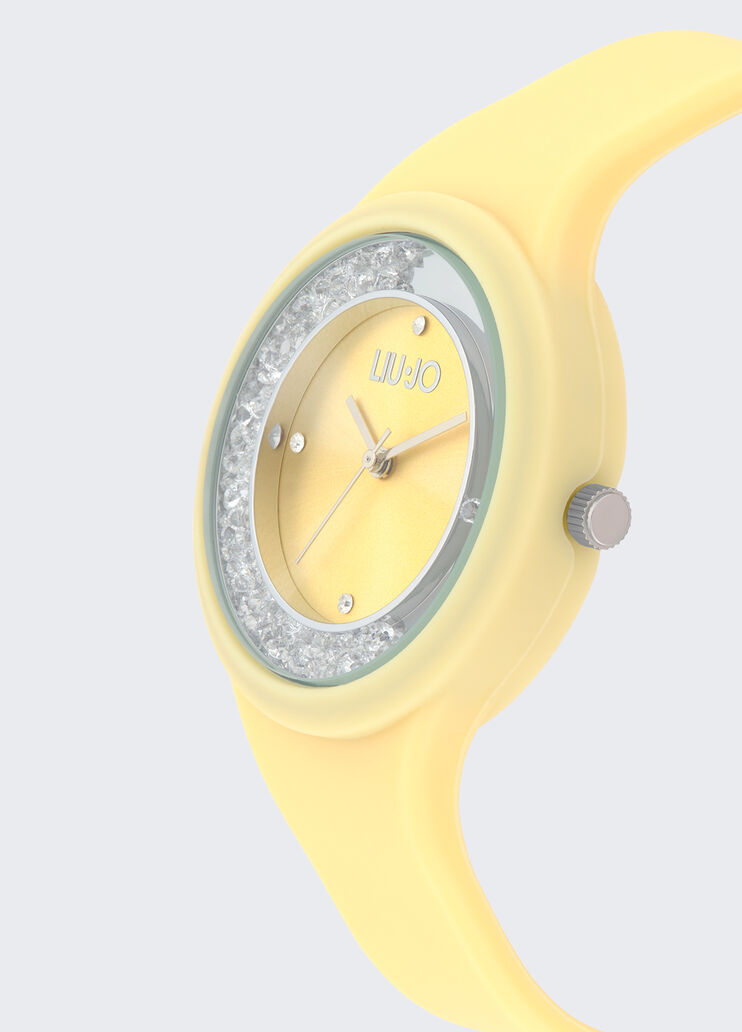 Silicone watch with brill yellow Liu Jo - medium