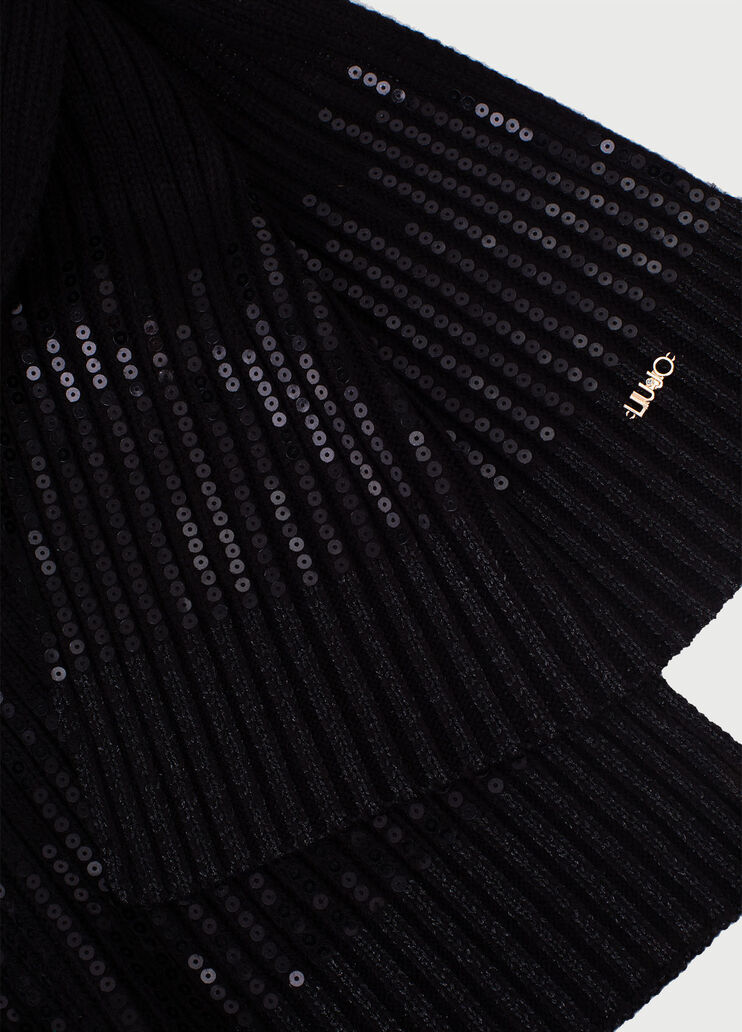 Scarf with sequins Black Liu Jo - large image number 2
