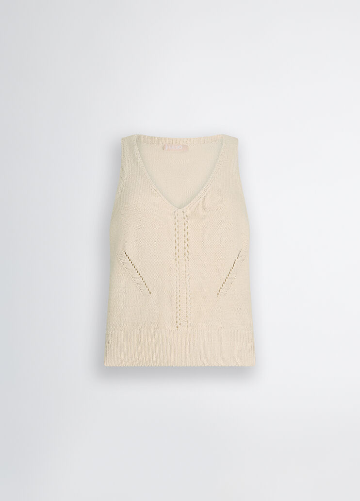 Knit top with cut-out detailing vanilla colour Liu Jo - large image number 6 Knit top with cut-out detailing vanilla colour Liu Jo - large image number 6