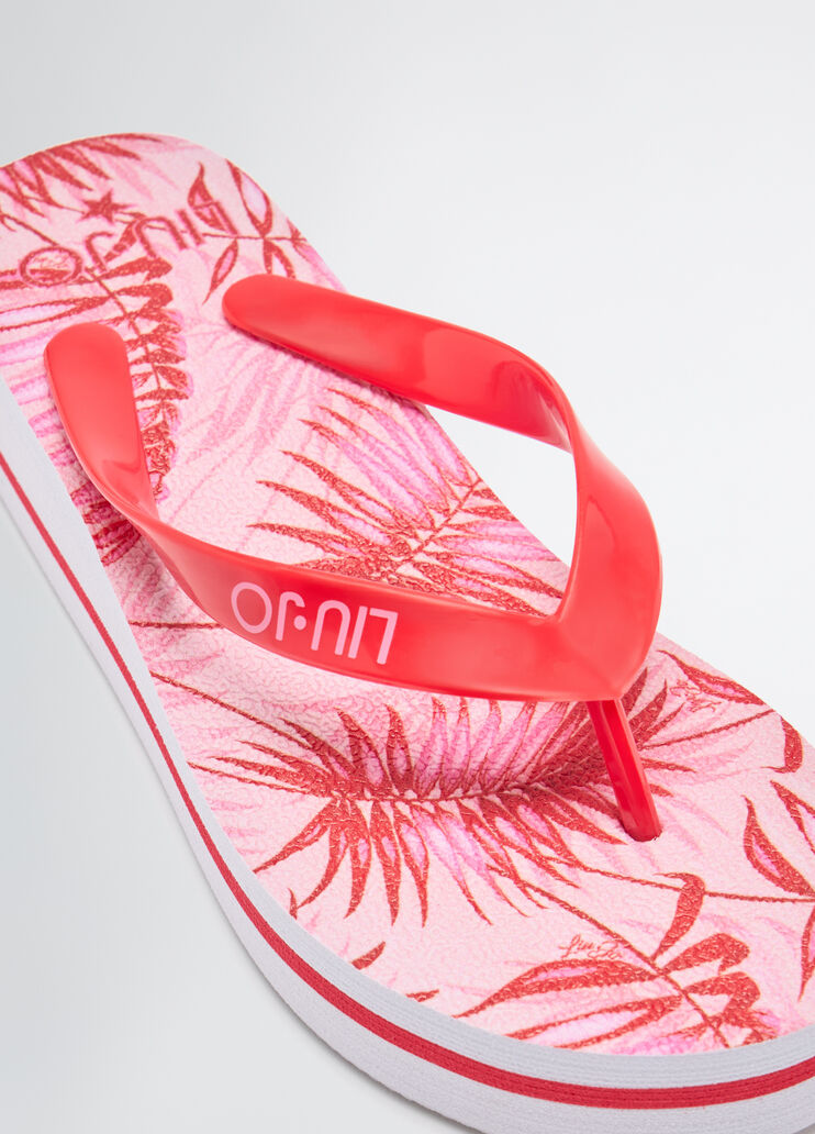 Thong sandals with palm print pink Liu Jo - medium Thong sandals with palm print pink Liu Jo - medium
