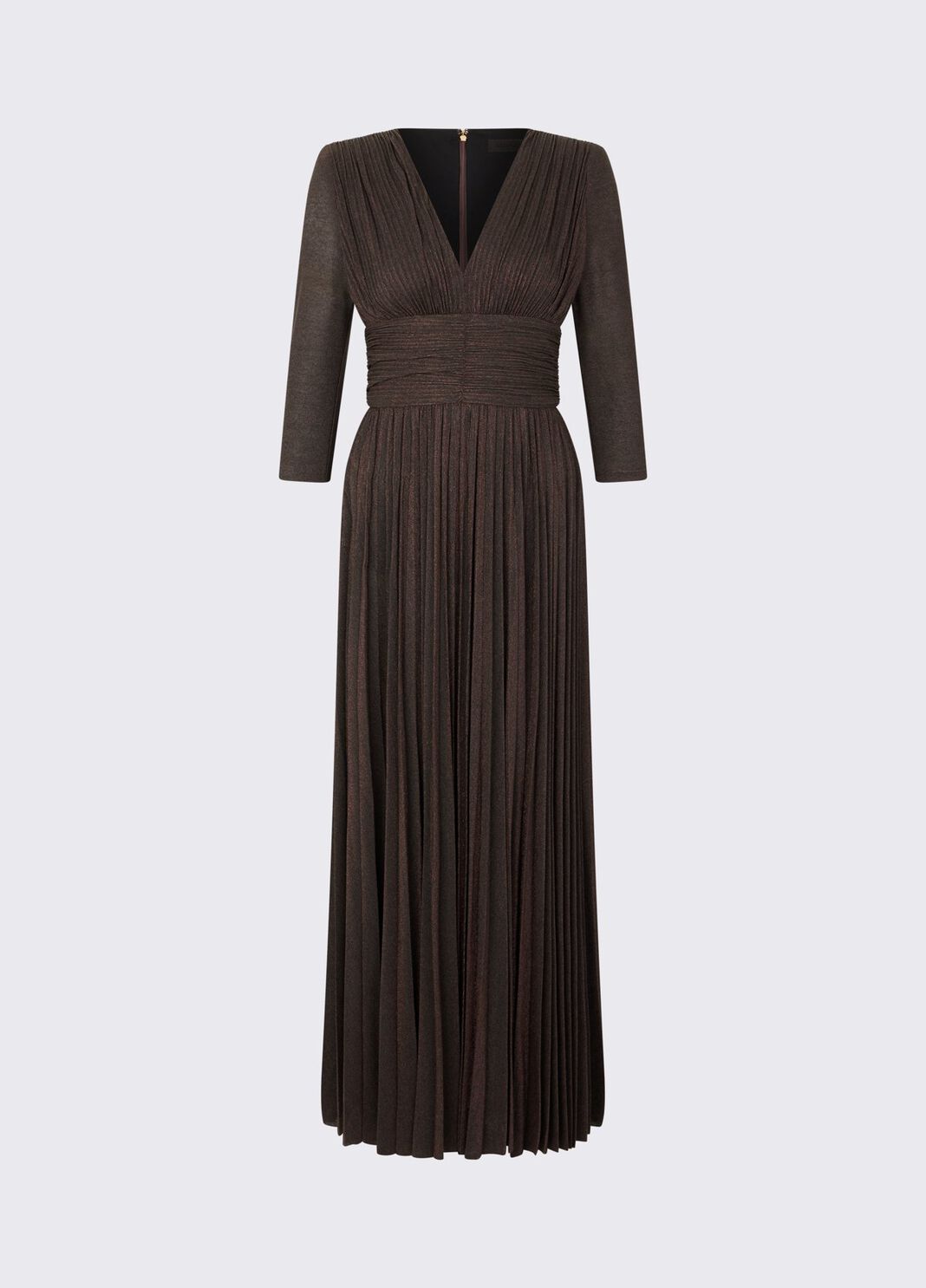 Long pleated lurex dress chocolate Liu Jo - large image number 6
