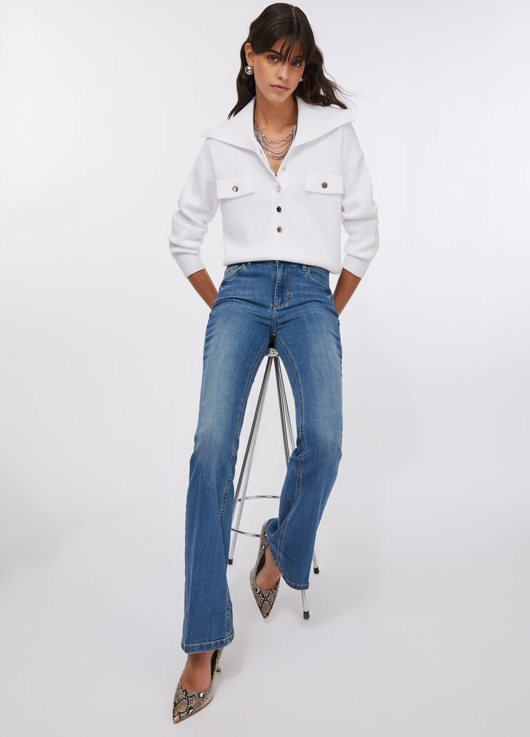 Bottom-Up-Flare-Jeans Dunkles Denimblau Liu Jo - large image number 2