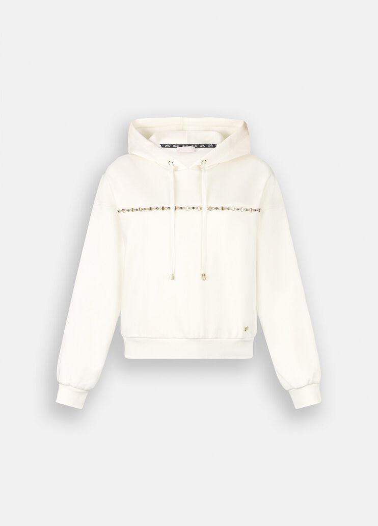 Sweat-shirt Liu Jo Better avec capuche blanc lait Liu Jo - large image number 6 Sweat-shirt Liu Jo Better avec capuche blanc lait Liu Jo - large image number 6
