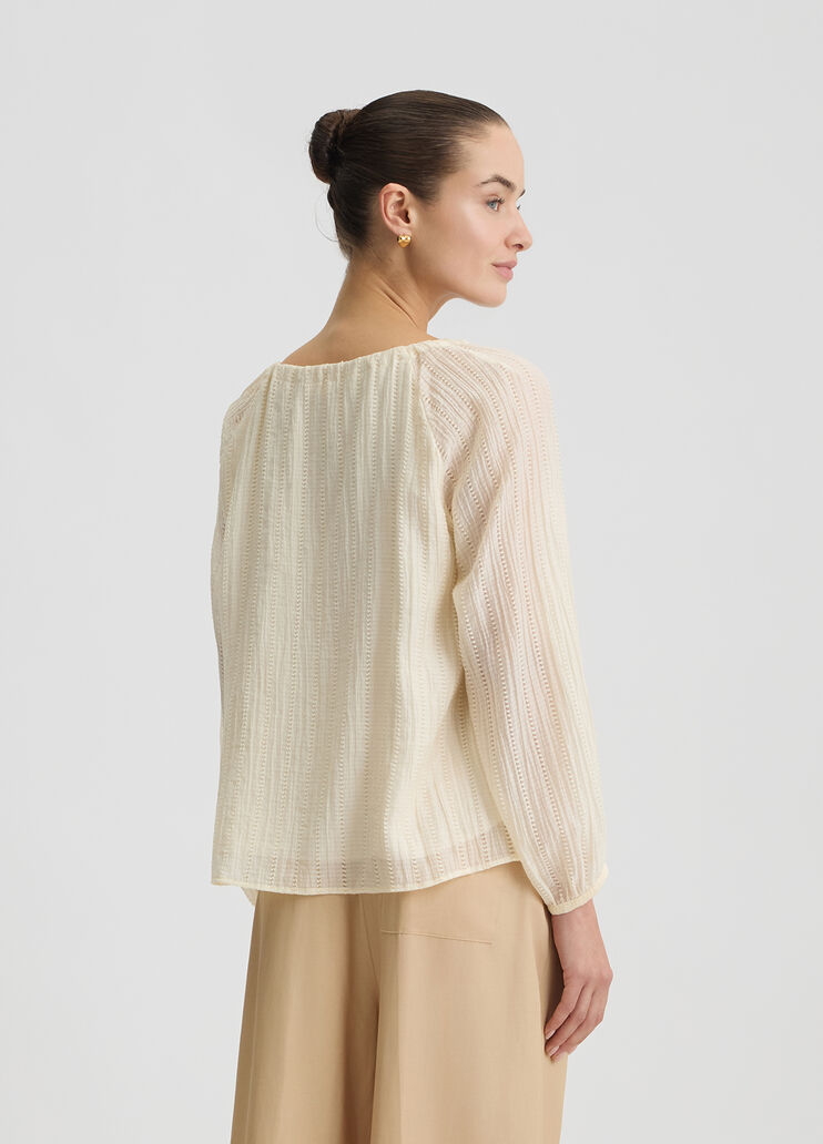 Blouse with string fastening light beige Liu Jo - large image number 1 Blouse with string fastening light beige Liu Jo - large image number 1