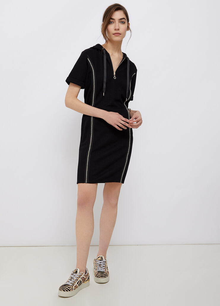 Kurzes Kleid mit Kapuze Schwarz Liu Jo - large image number 3