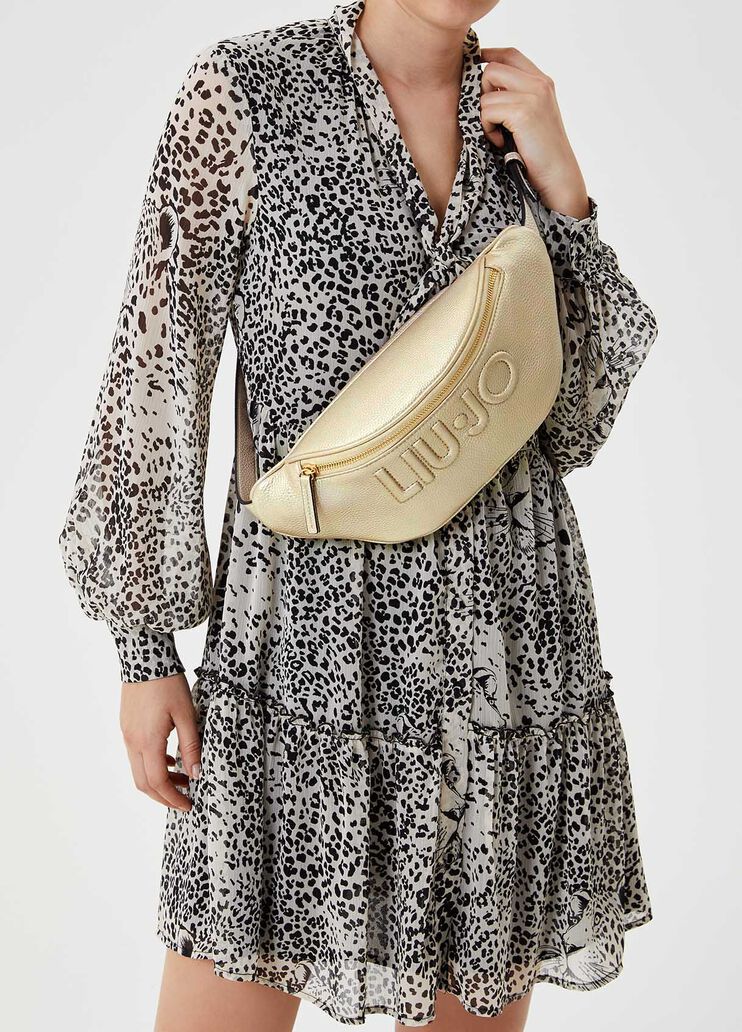 Pouch bag with logo Light gold Liu Jo - large image number 4