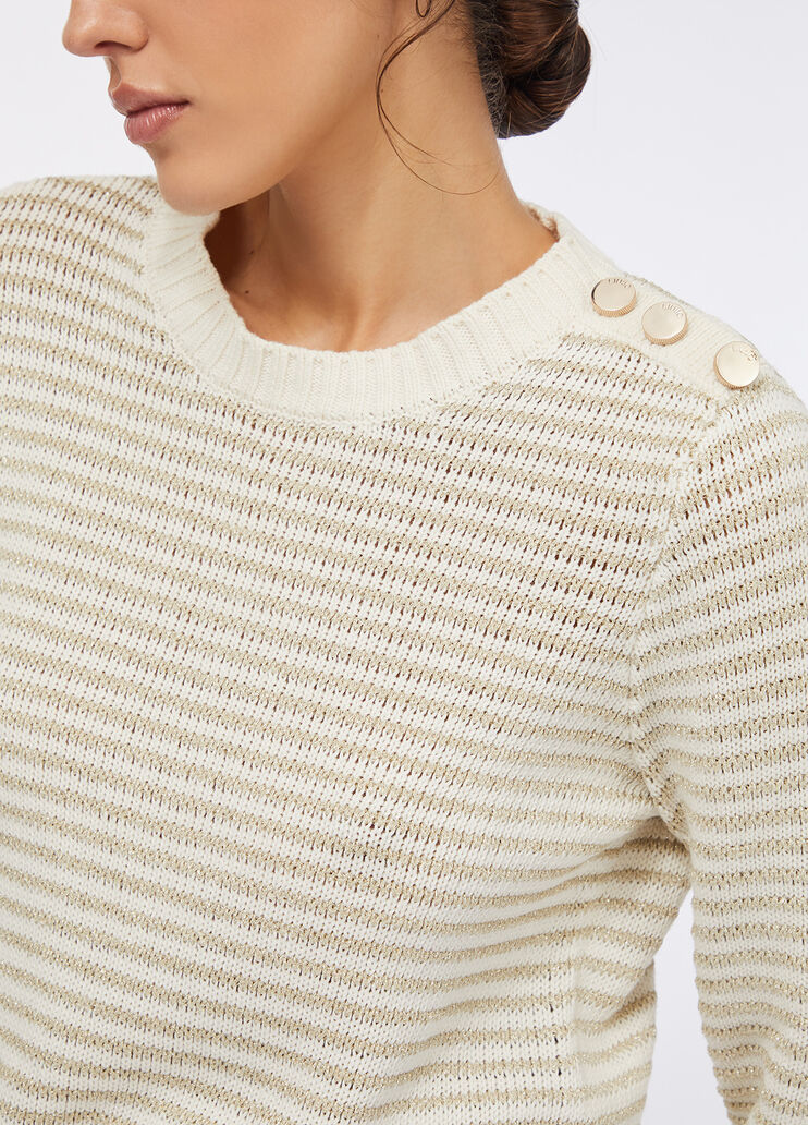 Striped lurex® jumper white wool Liu Jo - large image number 4