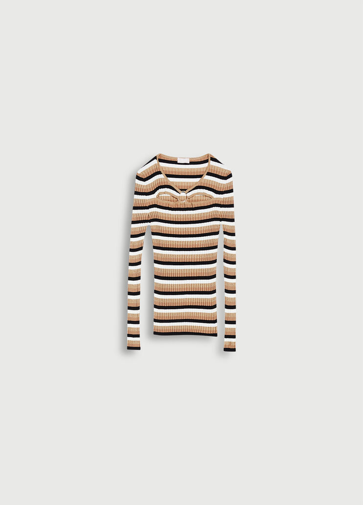 Jumper with cut-outs stripes Liu Jo - large image number 4