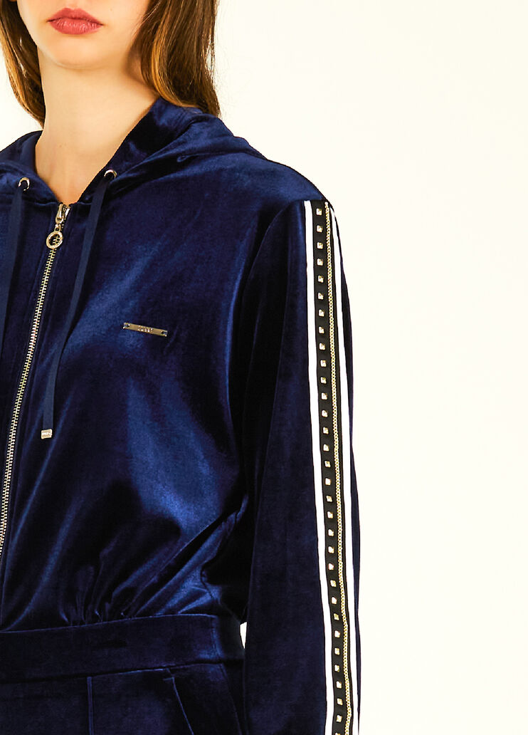 Chenille jumpsuit with studs dark blue Liu Jo - large image number 2