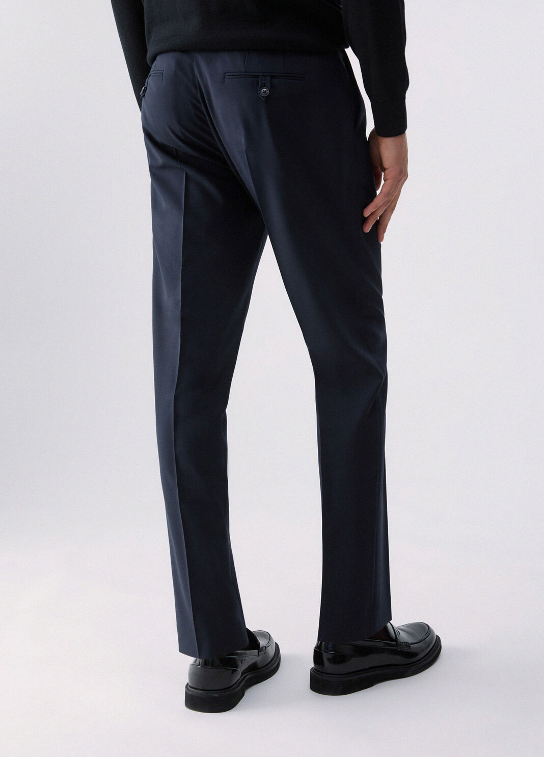 Trousers tapered fit in a wool blend dark blue Liu Jo - large image number 1