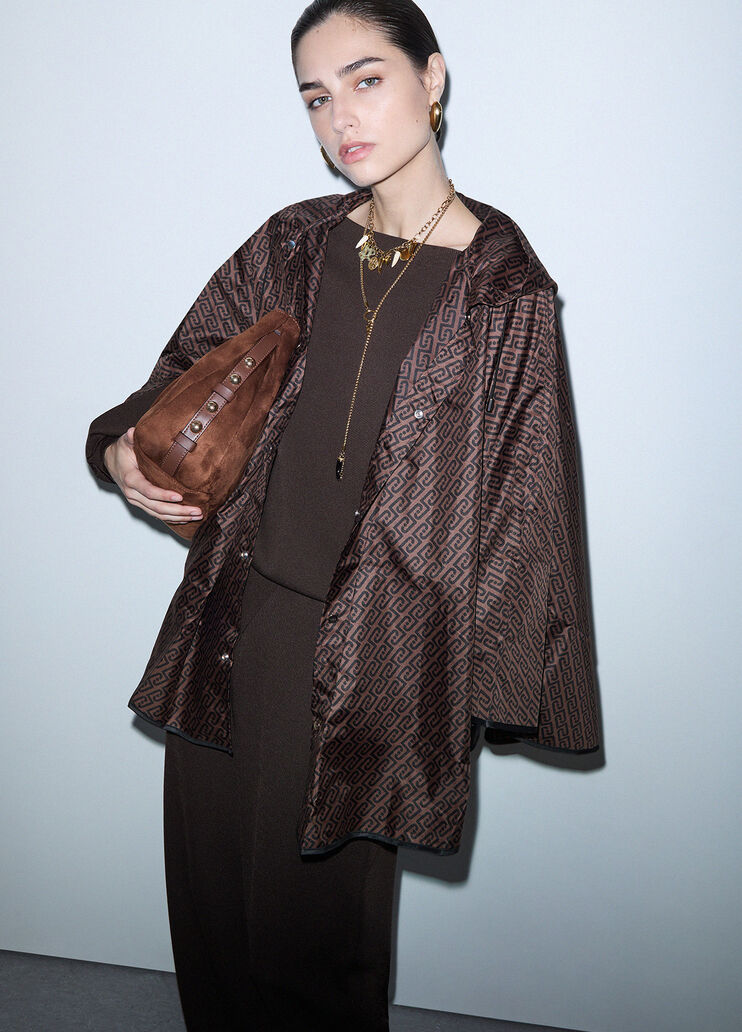 Animal Print Packable Poncho brown/monogram Liu Jo - medium