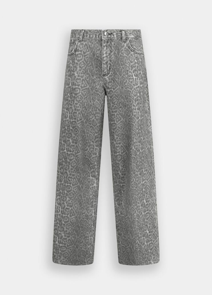 Flared trousers with print grey animal print Liu Jo - large image number 6