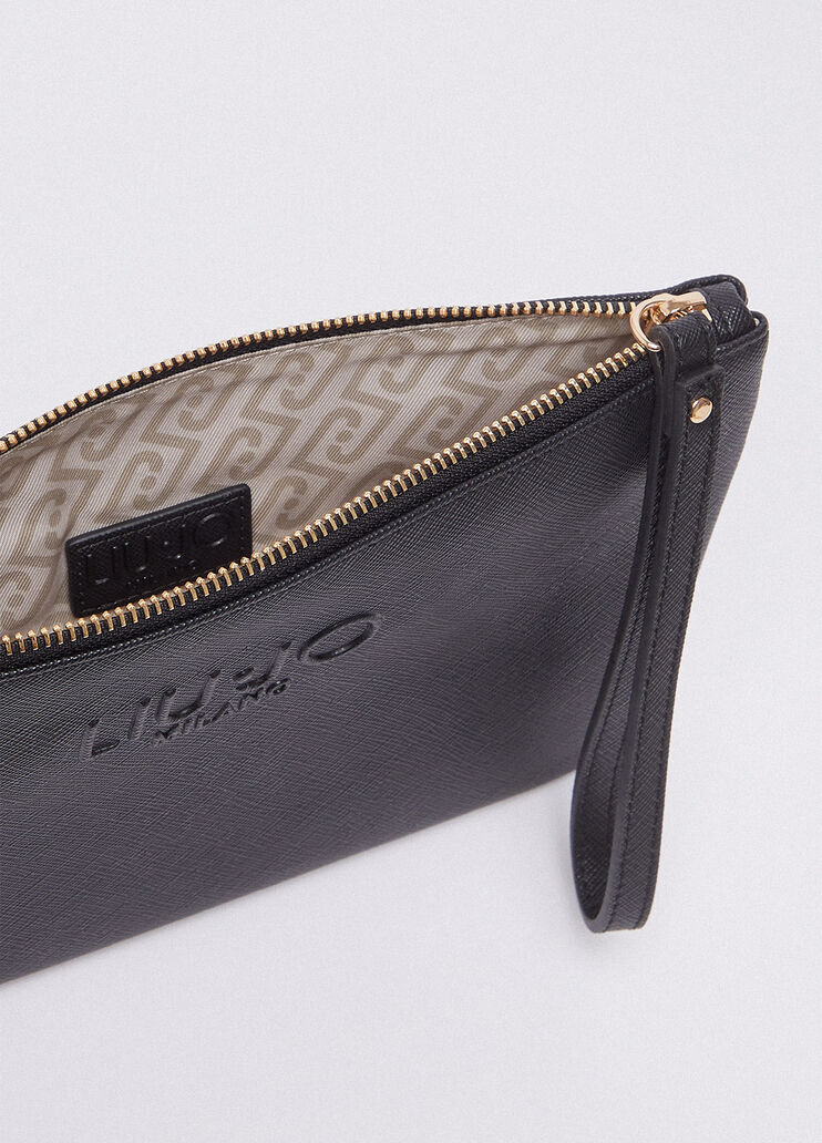 Medium clutch bag with logo black Liu Jo - large image number 3