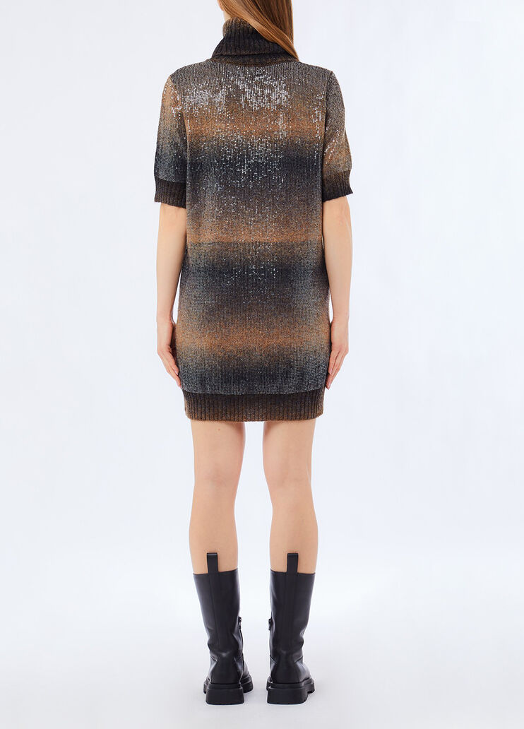 Wollkleid mit Pailletten braun Liu Jo - medium