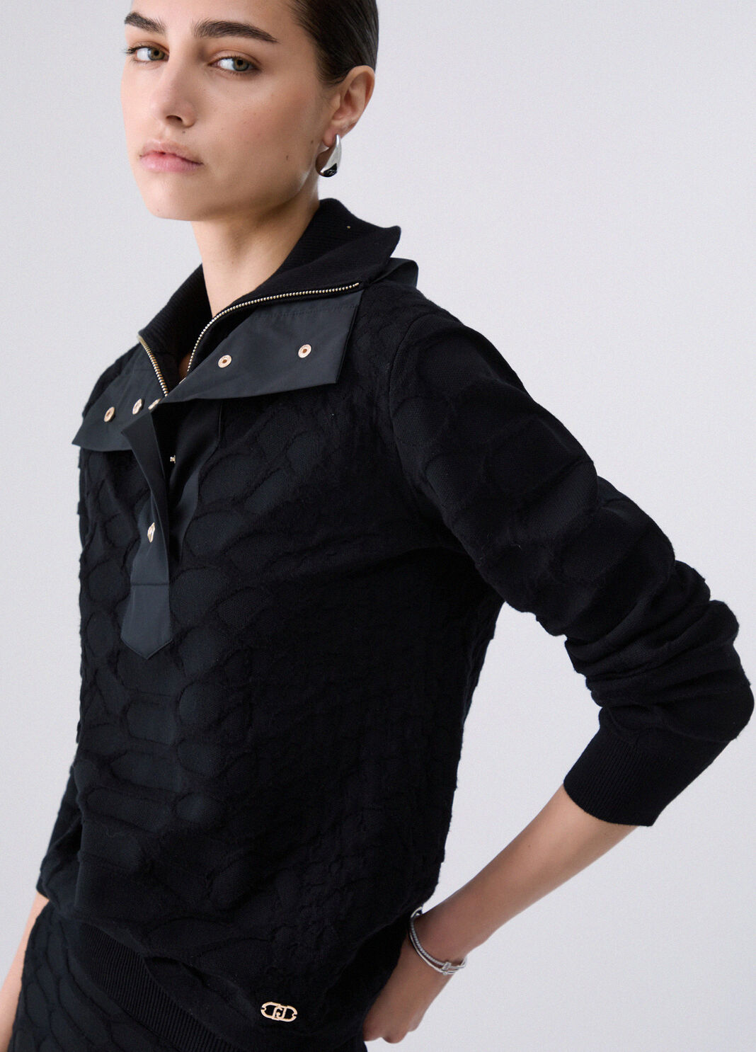 Pull Jacquard Crocodile noir Liu Jo - large image number 4
