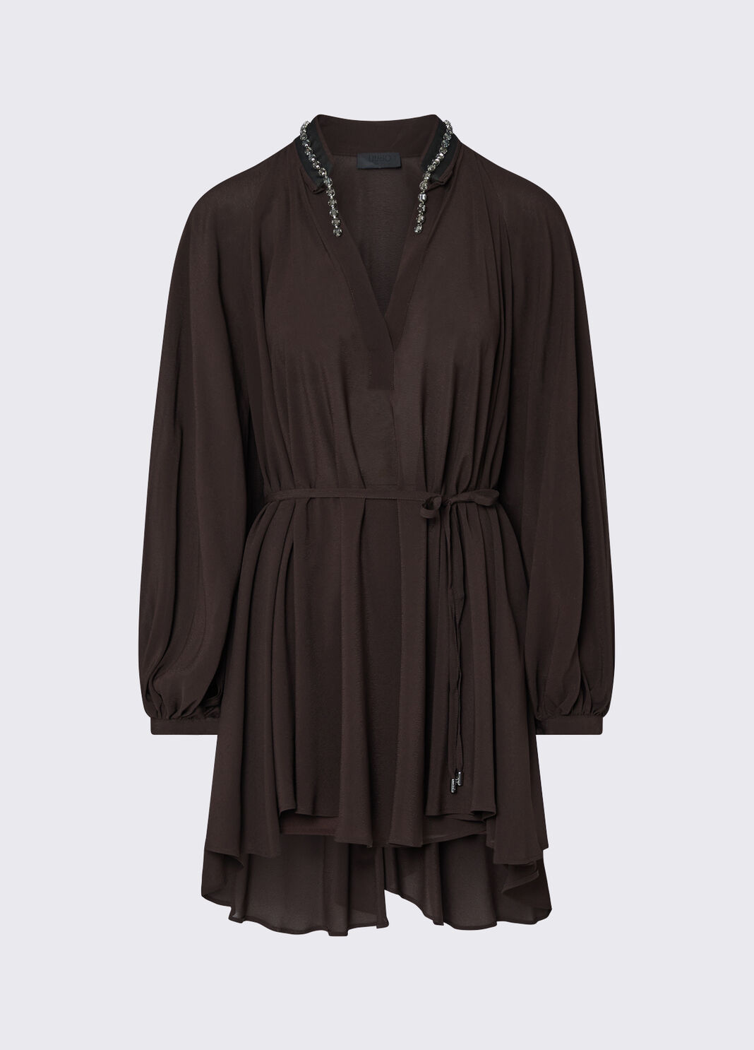 Short dress in georgette mocha Liu Jo - large image number 6