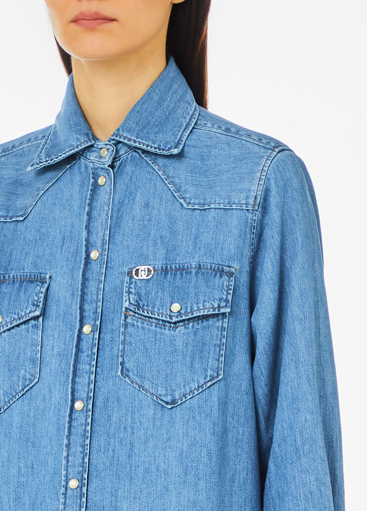Denim shirt blue Liu Jo - large image number 2 Denim shirt blue Liu Jo - large image number 2