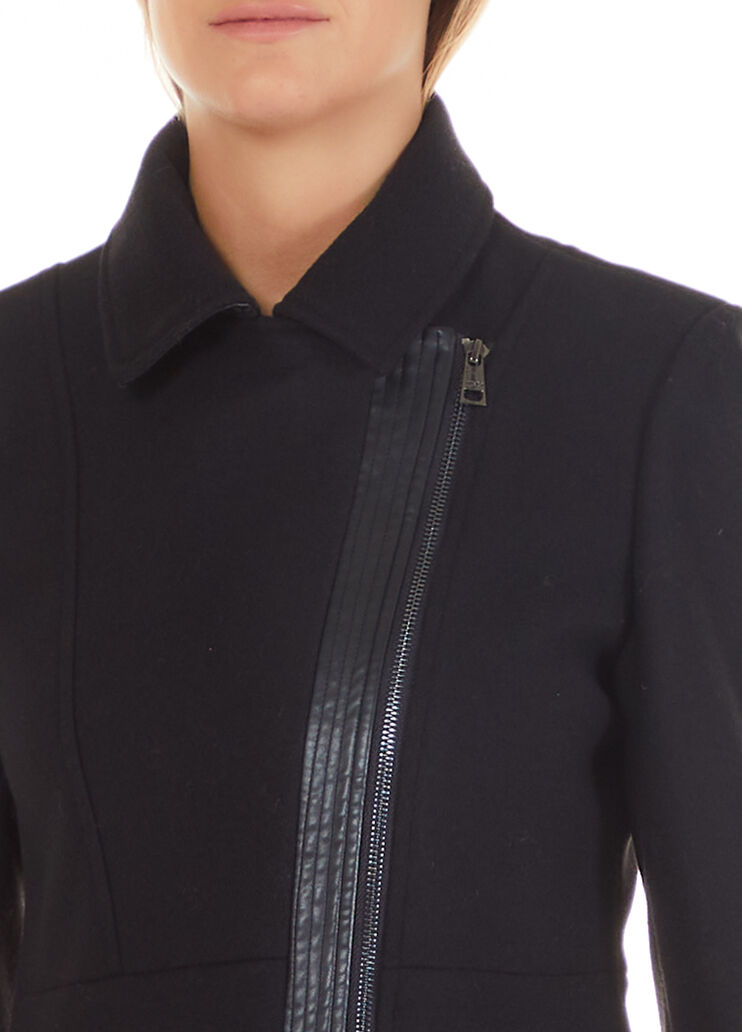 Manteau avec maxi zip noir Liu Jo - large image number 2 Manteau avec maxi zip noir Liu Jo - large image number 2